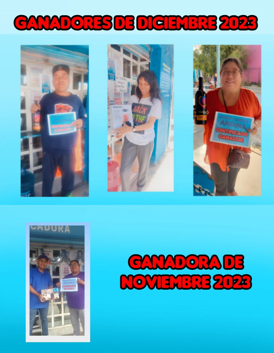 GANADORES DE PURIFICADORA ANDINA